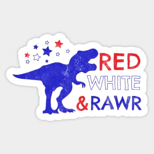 Red white & Rawr  Vintage for the 4th of July Sticker